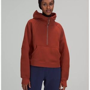Lululemon red scuba half-zip hoodie